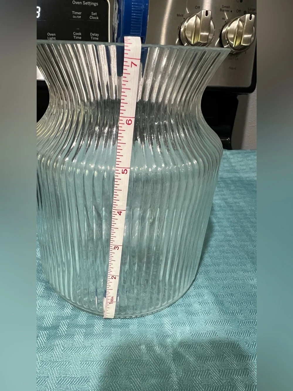 Clear Ribbed Glass Vase - Home Accents